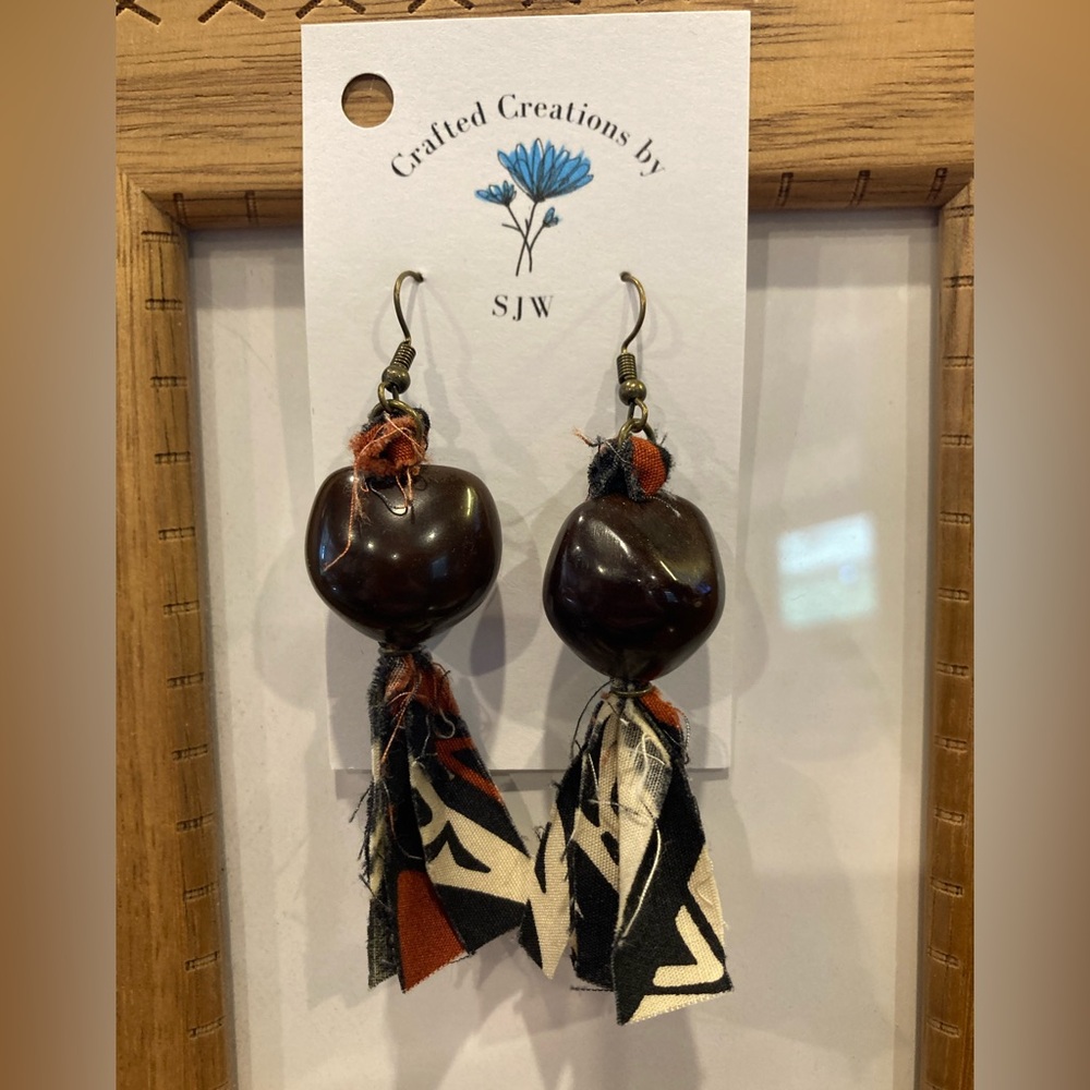 Brown and Black Dangle Earrings